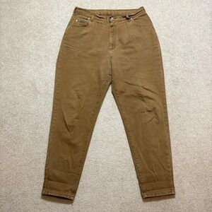 Vtg Lee Jeans SZ 18 34x31.5 Tan Riveted High Rise Relaxed Tapered Denim USA 90s